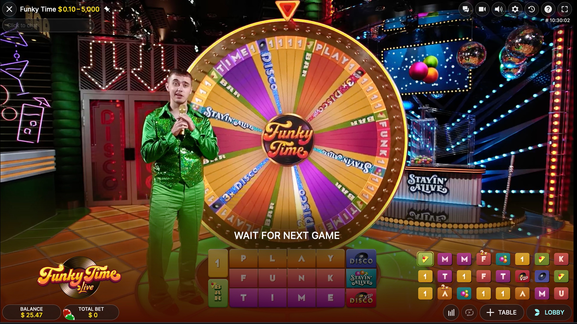 funky time game interface